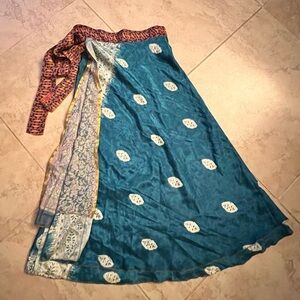 Silk reversible wrap around Multicolor Women's Skirt